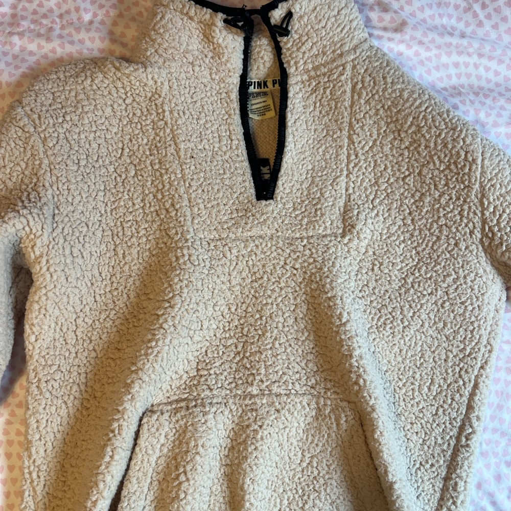 VS PINK Cozy Cream Sherpa Sweater